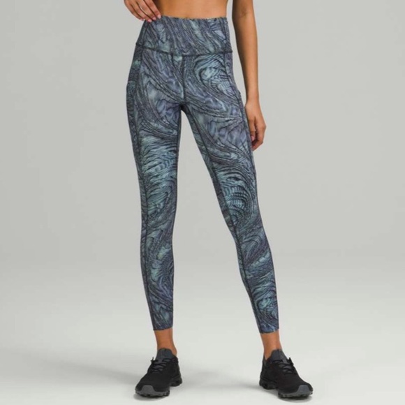 Lululemon Fast and Free Tight 25" Nulux Dimensional Icing Blue Multi - Picture 12 of 12